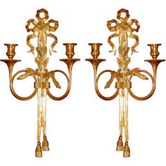 Pair of Bronze Doré Sconces