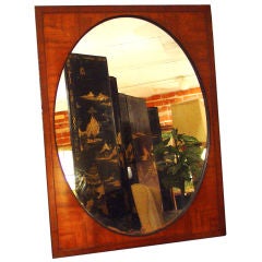 Vintage Mahogany Frame with Oval Mirror
