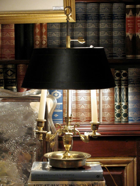 Empire Style Polished Bronze Bouillotte Lamp