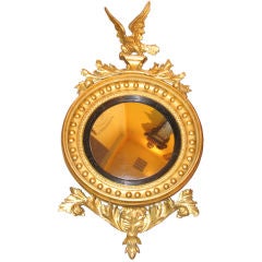 Early 19th Century Bull
s Eye Mirror in Gilt Frame