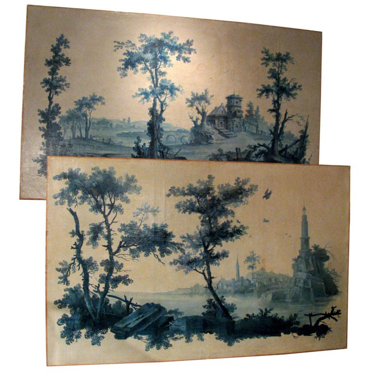 Two Painted Canvasses from Provence, Ca. 1780