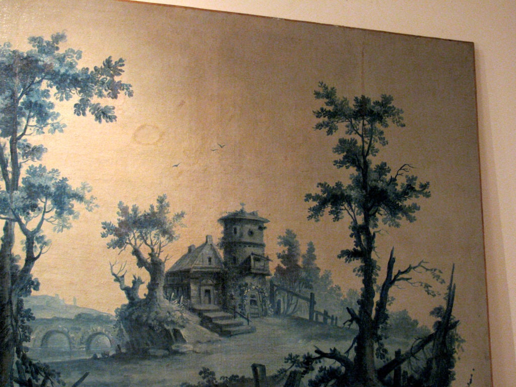 18th Century and Earlier Two Painted Canvasses from Provence, Ca. 1780