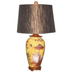 20th Century Lamp with Asian Motif