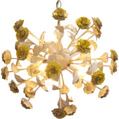 Italian Tole "Rose" Chandelier