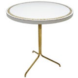 Brass  Tripod Side Table with Inlaid Gold Tile