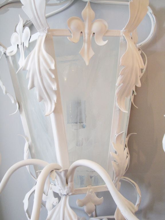 Pair of White Gesso Sconces For Sale 2