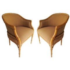 Vintage Pair of Faux Bamboo Chairs