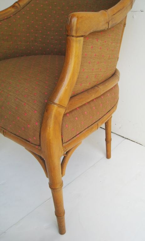 Beech Pair of Faux Bamboo Chairs For Sale