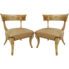 Pair of Walnut KlismosSlipper  Chairs