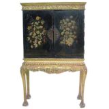Hand Painted Cabinet with Gilt Base
