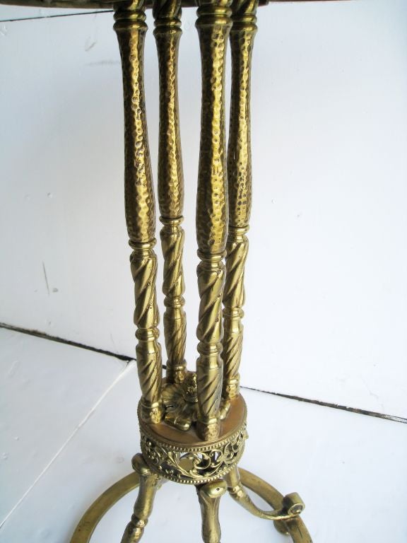 French Hand Made Brass Table with Mirror Top For Sale 3