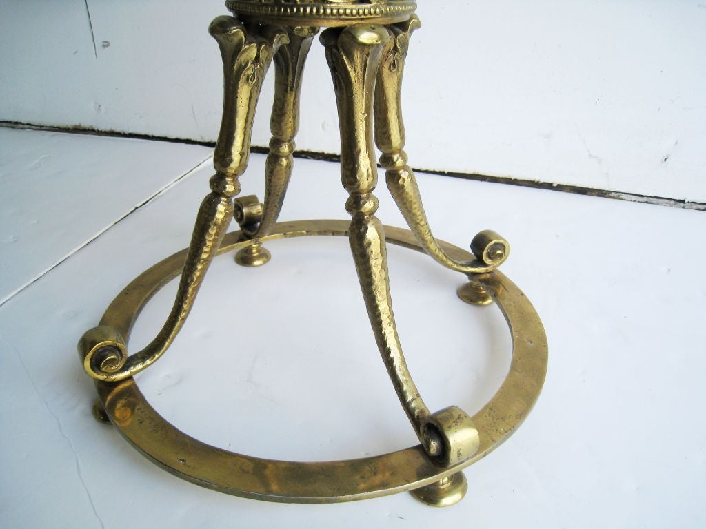 French Hand Made Brass Table with Mirror Top For Sale 4