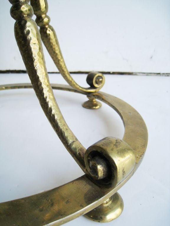 French Hand Made Brass Table with Mirror Top For Sale 6