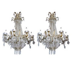 Pair of Austrian Crystal Chandeliers