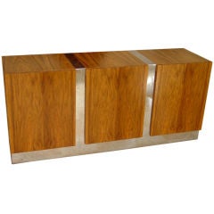 Bleached Rosewood and Chrome Sideboard by Milo Baughman
