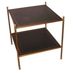 Brass Two Tier Side Table in the Style of Jansen