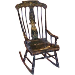 Antique Black Boston rocking chair