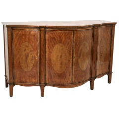 George III satinwood serpentine commode