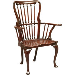 George II mahogany Windsor armchair.
