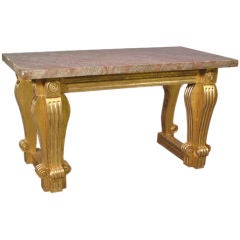 Regency marble-topped giltwood console.