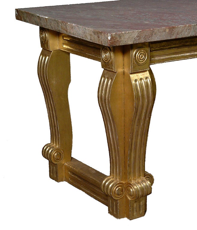 Regency marble-topped giltwood console.