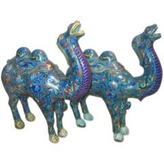 Pair of Large Chinese Cloisonné Camels