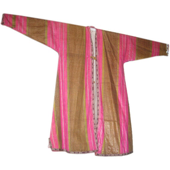 Chapan/robe vintage en soie tissée à la main n°1 en vente