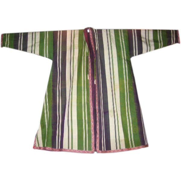 Chapan/robe vintage en soie tissé à la main n° 2 en vente