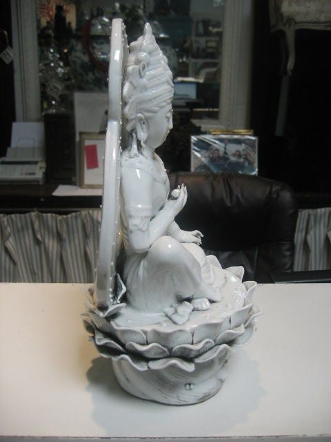 Chinese Blanc de Chine 19th c. Quan Yin Statue