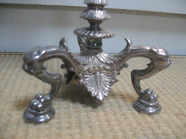 19th Century Pair of Regency Style Silverplate Candelabras