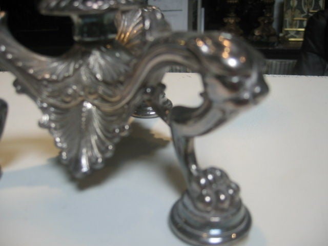 Pair of Regency Style Silverplate Candelabras 2