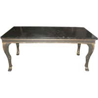 Round Marble Top Coffee Table with Bronze Supports at 1stDibs