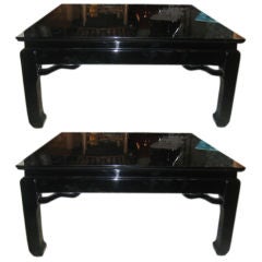 Pair of Black Lacquered Chinese Moderne Coffee tables