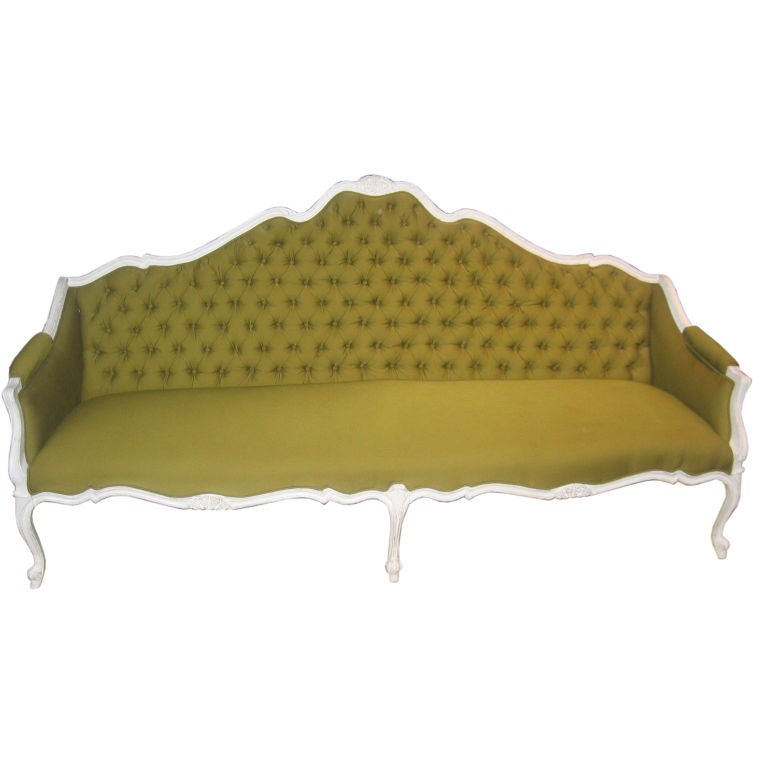 Hollywood Rococo Settee in White Painted Finish