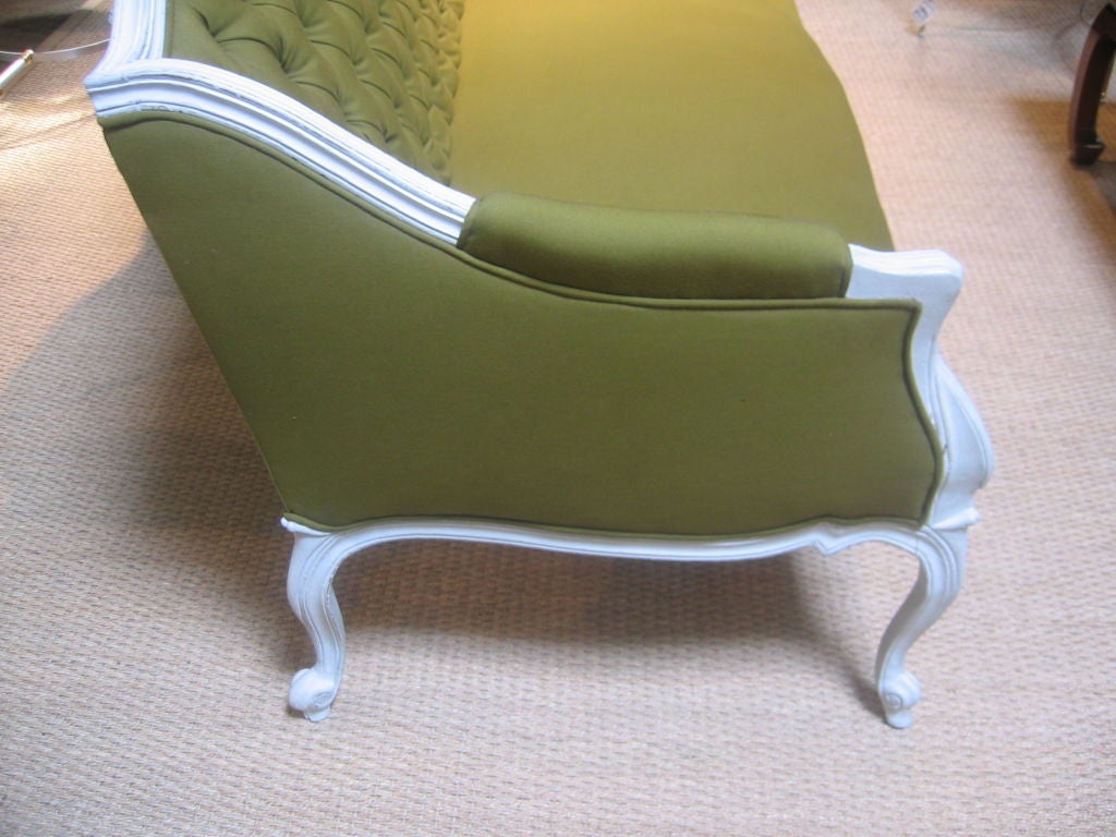 Mid-20th Century Hollywood Rococo Settee in White Painted Finish