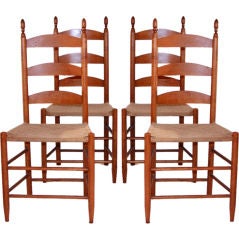 Set of four Maple ladder back Shaker Chairs