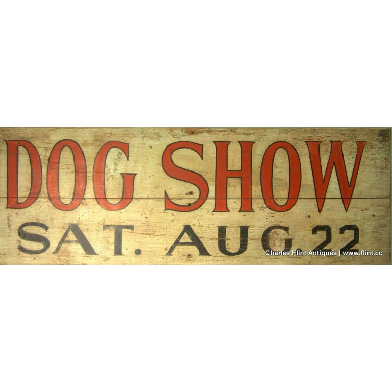 Antique Dog Show sign For Sale