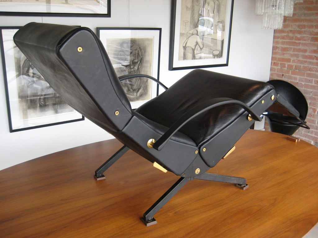 P 40 Leather Lounge Chair by Osvaldo Borsani for Tecno