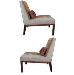 Pair of slipper chairs by Edward Wormley for Dunbar
