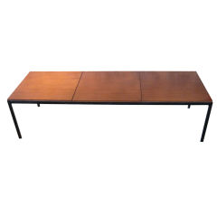 Walnut T-angle bench by Florence Knoll