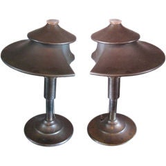 Pair of rare table lamps by Walter Von Nessen
