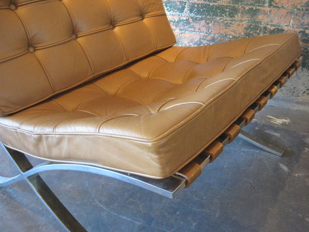 American Pair of early Barcelona chairs by Mies van der Rohe