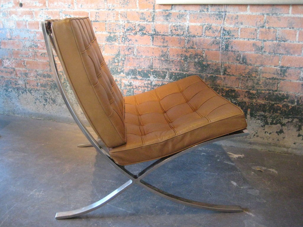 Mid-20th Century Pair of early Barcelona chairs by Mies van der Rohe