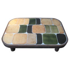 French Ceramic Coffee Table by Roger Capron