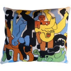 Vintage Abstract needle point pillow