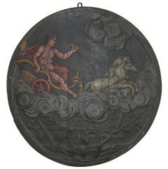 Antique A  Wine Barrel Cover with Bacchus in a Chariot
