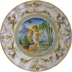 Antique Maiolica Plate, Ulisse Cantagalli Factory