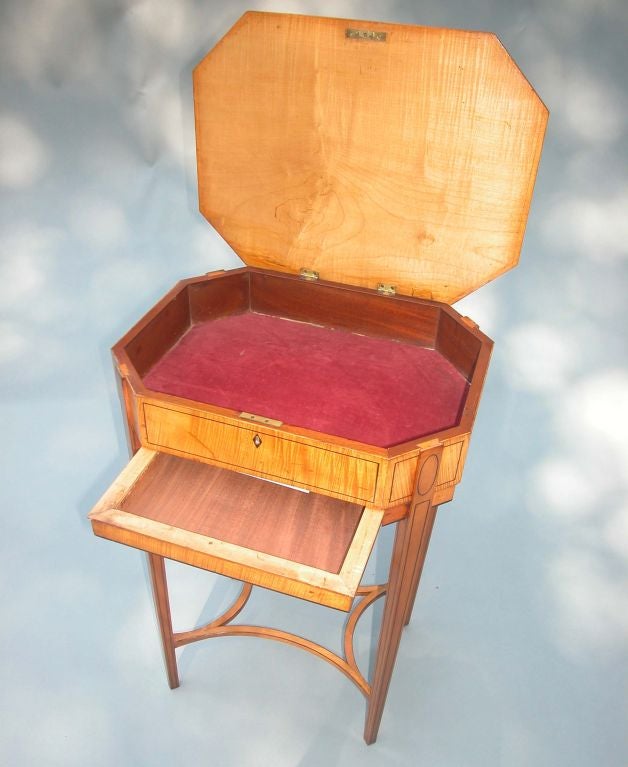 An English Satinwood Inlaid Work Table