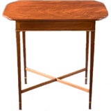 Antique An Fine English Mahogany Inlaid Occasional Table