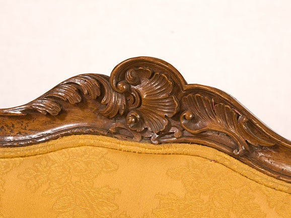 Walnut Italian Rococo Open Armchair